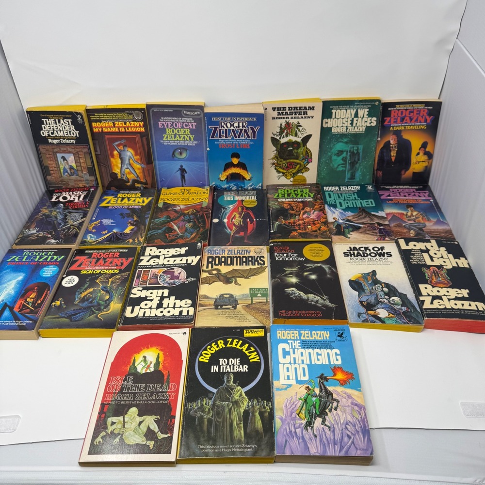 Lot of 24 Roger Zelazny Books Collection Science Fiction Novels VTG Classic Set